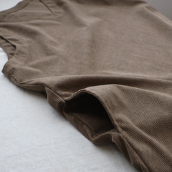 ⁑秋の新作　１１２cm　ニット コーデュロイ生地　Vネック　ワンピース ジャンスカ　ゆったり　ブラウンK09B 7枚目の画像