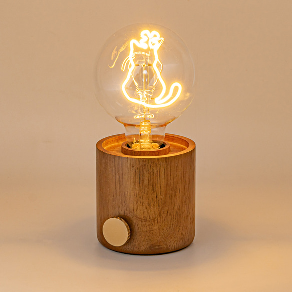 猫ちゃんのあたたかみ 充電式 LEDライト 木製モードライト 省エネ 装飾