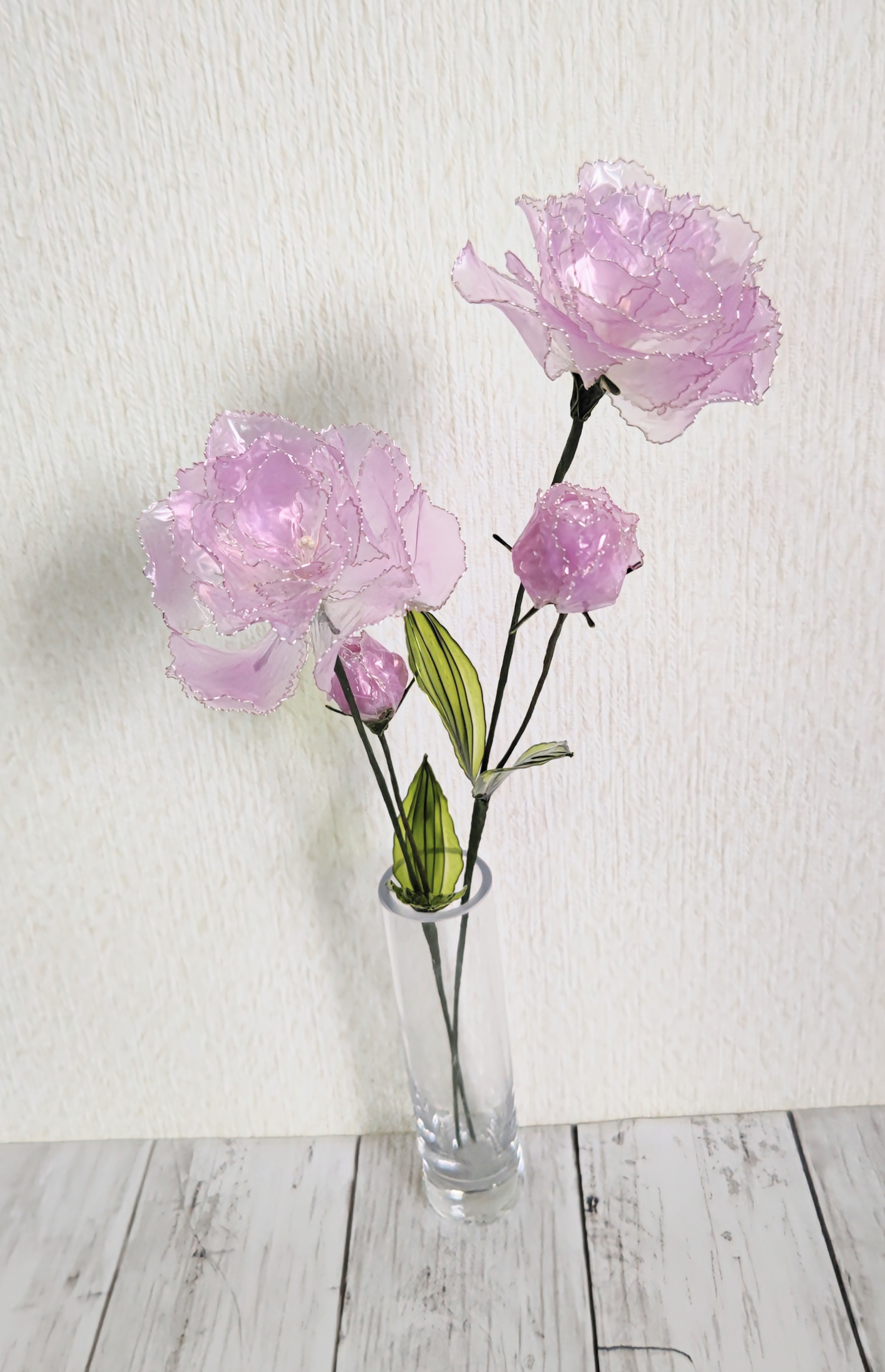 トルコキキョウ　パープル　2本セット（蕾付き）/アメリカンフラワー/ディップアート