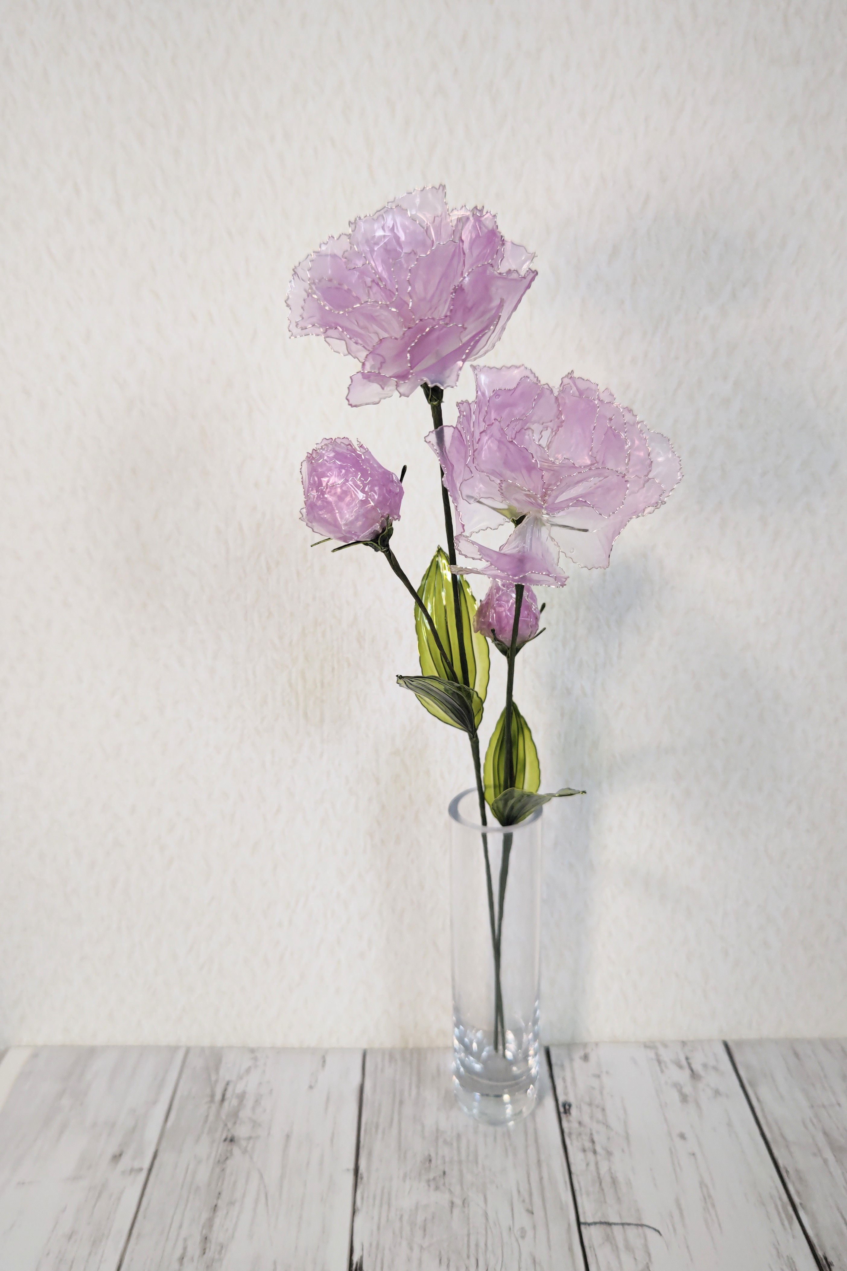 トルコキキョウ　パープル　2本セット（蕾付き）/アメリカンフラワー/ディップアート