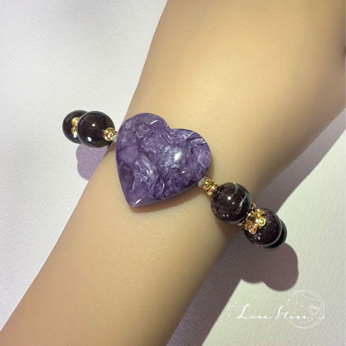 【チャロアイト スギライト】ヒーリングと直感力を高める 天然石 ブレスレット チャロアイト スギライト】ヒーリングと直感力を高める 天然石