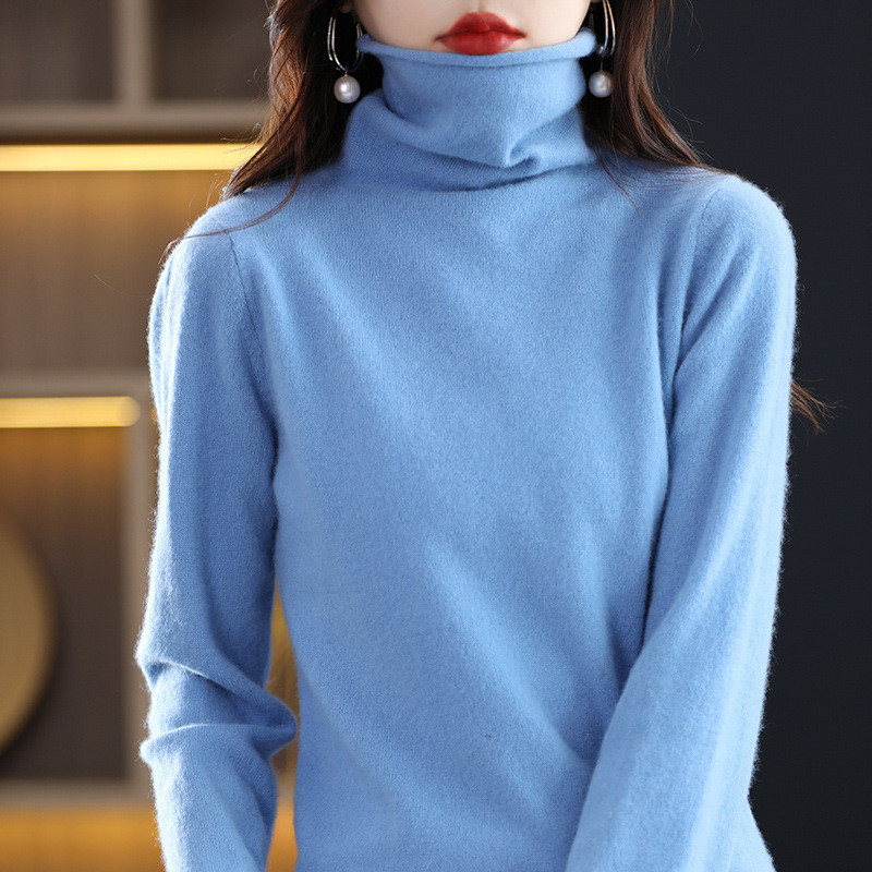 秋レディースウールニットの長袖インナーセーター【返品・交換可】品質最優先25-318-2