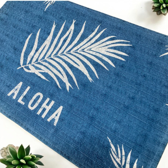 ヤシの葉 ランチョンマット テーブルマット プレイスマット 藍染め 型