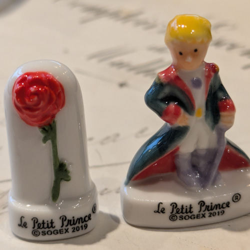フェーブ 星の王子さま Petit Prince バラ 羊 キツネ 像 陶器の置物 7