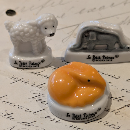 フェーブ 星の王子さま Petit Prince バラ 羊 キツネ 像 陶器の置物 7