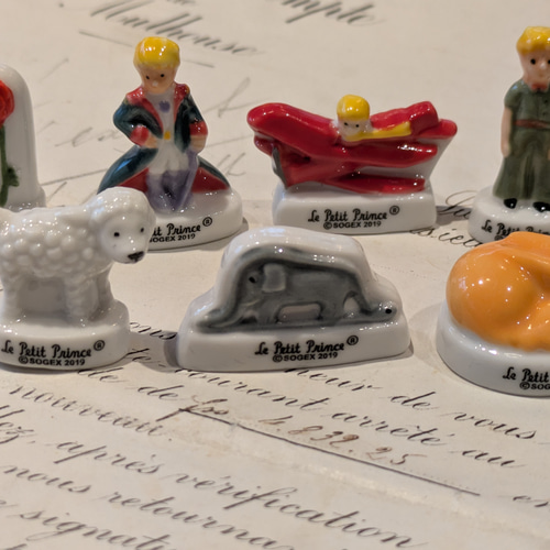 フェーブ 星の王子さま Petit Prince バラ 羊 キツネ 像 陶器の置物 7
