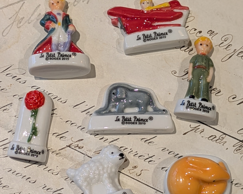 フェーブ 星の王子さま Petit Prince バラ 羊 キツネ 像 陶器の置物 7