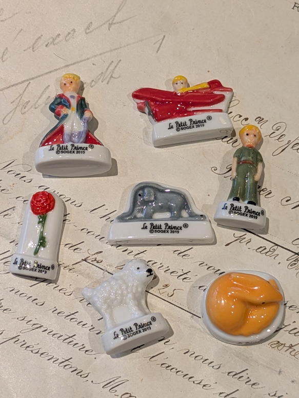 フェーブ 星の王子さま Petit Prince バラ 羊 キツネ 像 陶器の置物 7