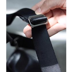 本革 ナッパレザー ボディバッグ ミニショルダー ブラック 男女兼用 15枚目の画像