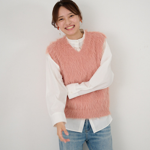 ジーフォア ピンク WASHABLE ニットベスト 正規品 ゴルフ レディース ジーフォア セーター トップス ベスト（ピンク）