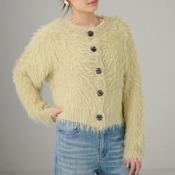 ﾓﾘﾉｶﾞｯｺｳ 洗えるふわふわニット シャギーニットカーディガン（若草色）｜mg-nt11-gr 14枚目の画像