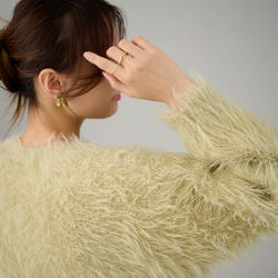 ﾓﾘﾉｶﾞｯｺｳ 洗えるふわふわニット シャギーニットカーディガン（若草色）｜mg-nt11-gr 11枚目の画像