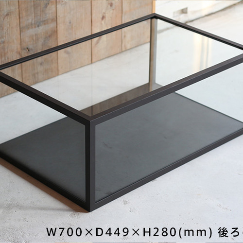 受注製作品】アイアン ガラスショーケース 1段 ブラック 天面持ち手