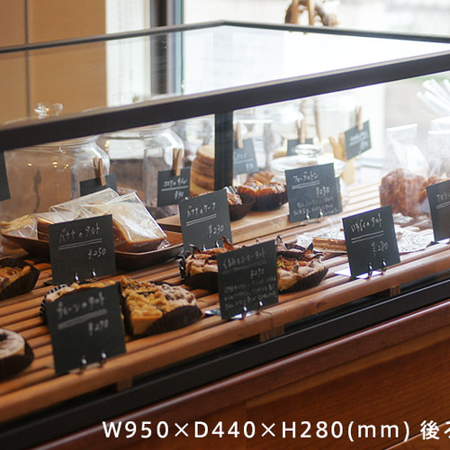 受注製作品】アイアン ガラスショーケース 1段 ブラック 天面持ち手