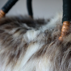 ふわふわファー冬のかごバッグ　一年中使えるかごバッグ 5枚目の画像