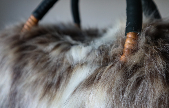 ふわふわファー冬のかごバッグ　一年中使えるかごバッグ 5枚目の画像