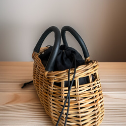 ふわふわファー冬のかごバッグ　一年中使えるかごバッグ 9枚目の画像