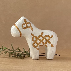 2026干支 午 正月飾り 招福 馬 張り子 張子 七宝模様 はりこ 干支