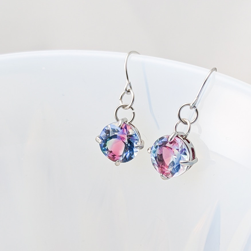 ヴィンテージツートーンガラスのピアス(ニッケルフリー)