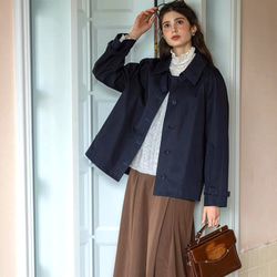 2色 きれいめ オトナ女子のショート丈コート【春秋】ネイビーブルー・ベージュ 13枚目の画像