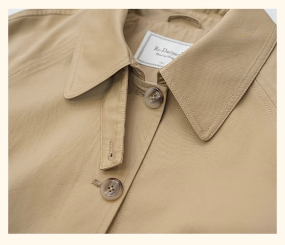 2色 きれいめ オトナ女子のショート丈コート【春秋】ネイビーブルー・ベージュ 5枚目の画像