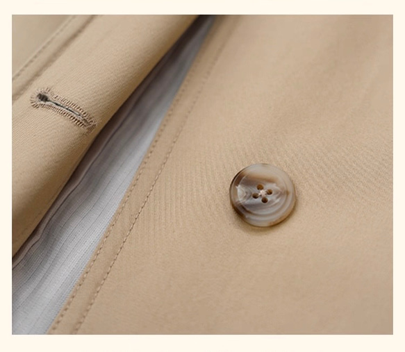 2色 きれいめ オトナ女子のショート丈コート【春秋】ネイビーブルー・ベージュ 8枚目の画像