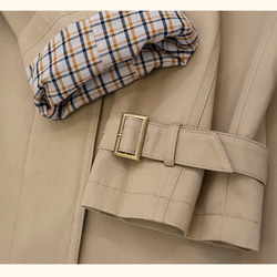 2色 きれいめ オトナ女子のショート丈コート【春秋】ネイビーブルー・ベージュ 6枚目の画像