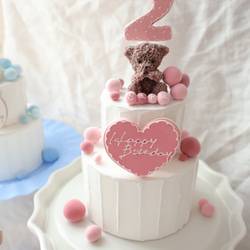 推し活　シャボン玉のカラフルな世界⭐︎ミニ2段クレイケーキ☆誕生日ケーキ　撮影アイテム　何歳でも承ってます♪ 10枚目の画像