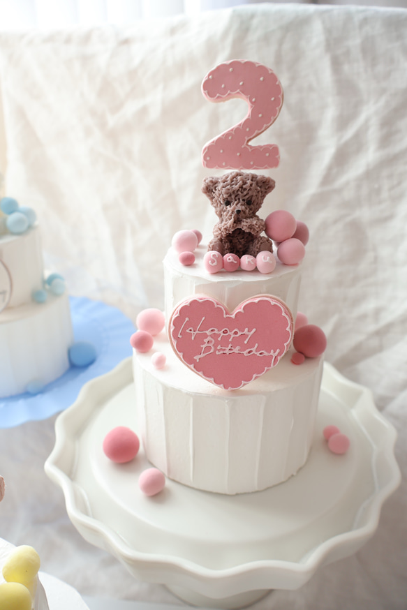 推し活　シャボン玉のカラフルな世界⭐︎ミニ2段クレイケーキ☆誕生日ケーキ　撮影アイテム　何歳でも承ってます♪ 10枚目の画像