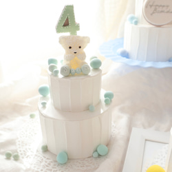 推し活　シャボン玉のカラフルな世界⭐︎ミニ2段クレイケーキ☆誕生日ケーキ　撮影アイテム　何歳でも承ってます♪ 7枚目の画像