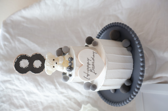 推し活　シャボン玉のカラフルな世界⭐︎ミニ2段クレイケーキ☆誕生日ケーキ　撮影アイテム　何歳でも承ってます♪ 11枚目の画像