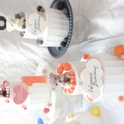 推し活　シャボン玉のカラフルな世界⭐︎ミニ2段クレイケーキ☆誕生日ケーキ　撮影アイテム　何歳でも承ってます♪ 3枚目の画像