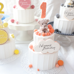 推し活　シャボン玉のカラフルな世界⭐︎ミニ2段クレイケーキ☆誕生日ケーキ　撮影アイテム　何歳でも承ってます♪ 9枚目の画像