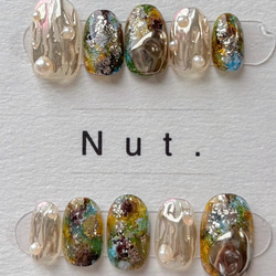 【サイズオーダー】ブルー/イエロー/グリーン/ローズピンク　インクネイル　ニュアンスネイルチップ 2枚目の画像