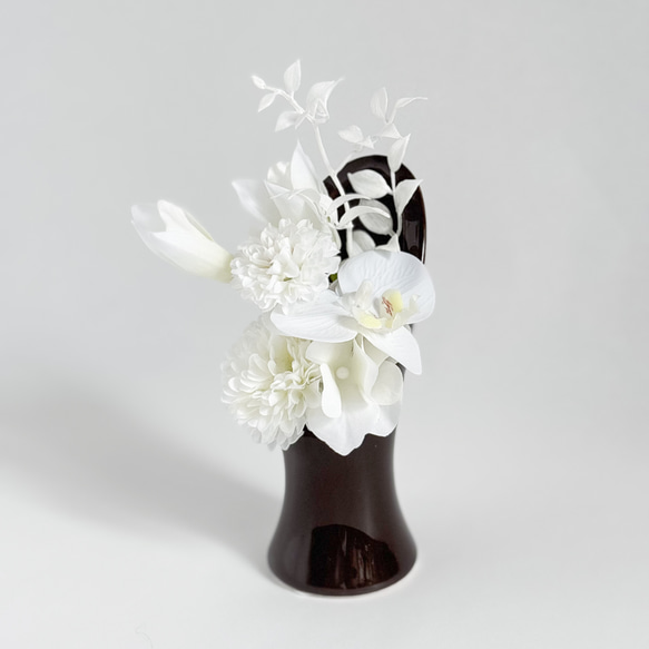 ❁ お供え花 胡蝶蘭 蘭 マム 菊 白 オフホワイト❁仏花 アレンジメント