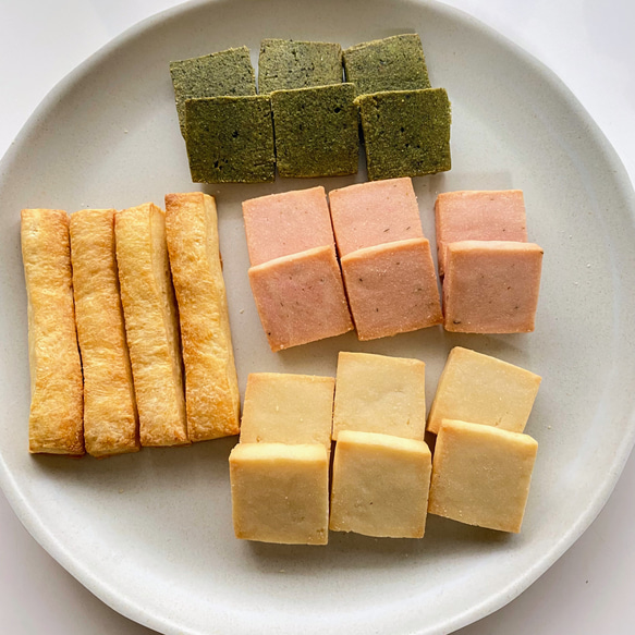 在庫処分セール！3色あんの米粉サブレとプレーンスコーンのセット｜送料無料 米粉クッキー グルテンフリー イングリッシュス 1枚目の画像