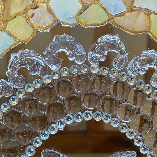 蝶々のアーチゲート A4 ꕤ シェルアート ステンドグラス風 バタフライ