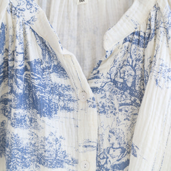 パジャマ レディース 前開き ワンピース 寝巻き 長袖 ネグリジェ 部屋着 ダブルガーゼ ロングカーディガン 3枚目の画像