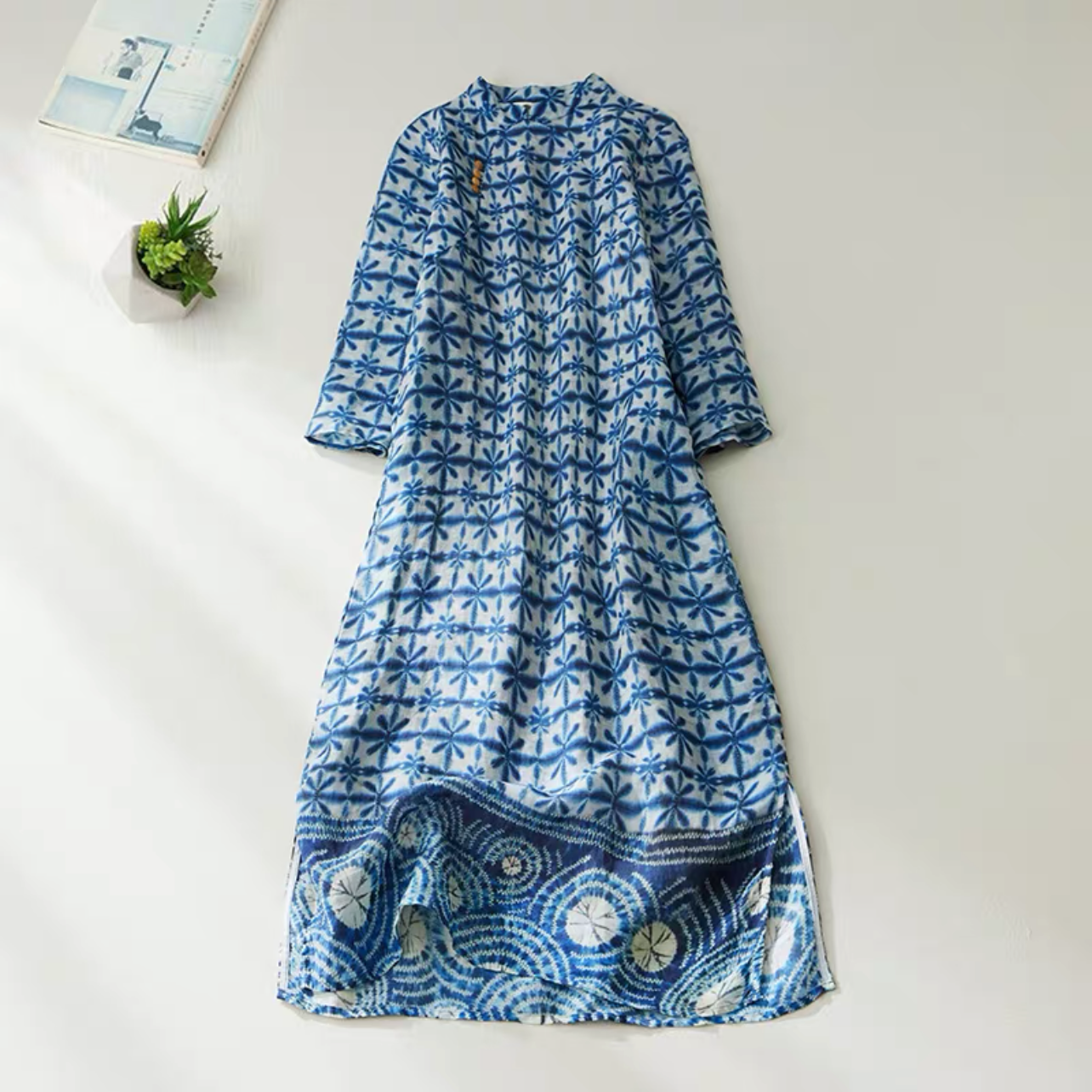 春秋ワンピース  ﻿大人カジュアルワンピース 綿麻ワンピース 4,368円