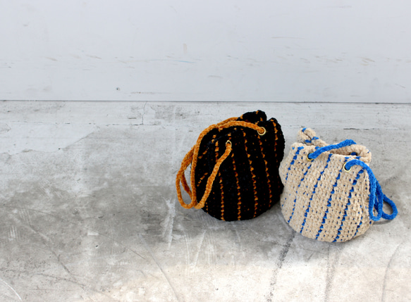 【手編みキット】 レリーフモールバッグ (glittknit-32) 8枚目の画像