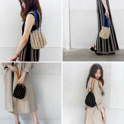 【手編みキット】 レリーフモールバッグ (glittknit-32) 3枚目の画像