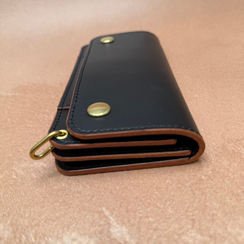 栃木レザー 茶芯 ロング トラッカーウォレット 長財布 twins leather