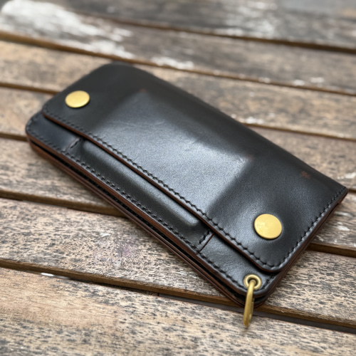 栃木レザー 茶芯 ロング トラッカーウォレット 長財布 twin crafted