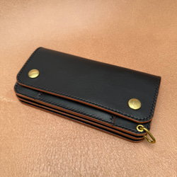 栃木レザー 茶芯 ロング トラッカーウォレット 長財布 twins leather