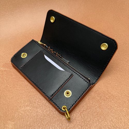 2.5層　ロングトラッカー　ウォレット　茶芯　栃木レザー 栃木レザー 茶芯 ロング トラッカーウォレット 長財布