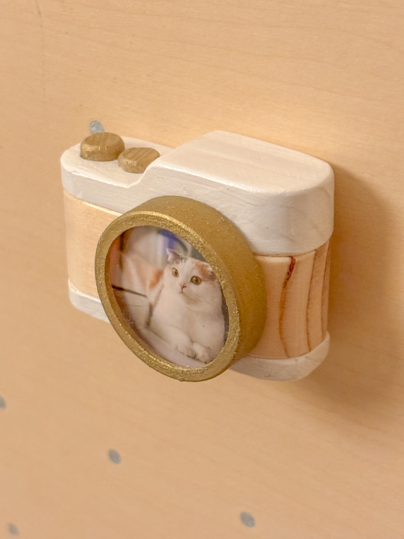 カメラ型マグネットフォトフレーム｜猫好きさんに人気のおしゃれ写真立て｜誕生日ギフト・プレゼントに 3枚目の画像