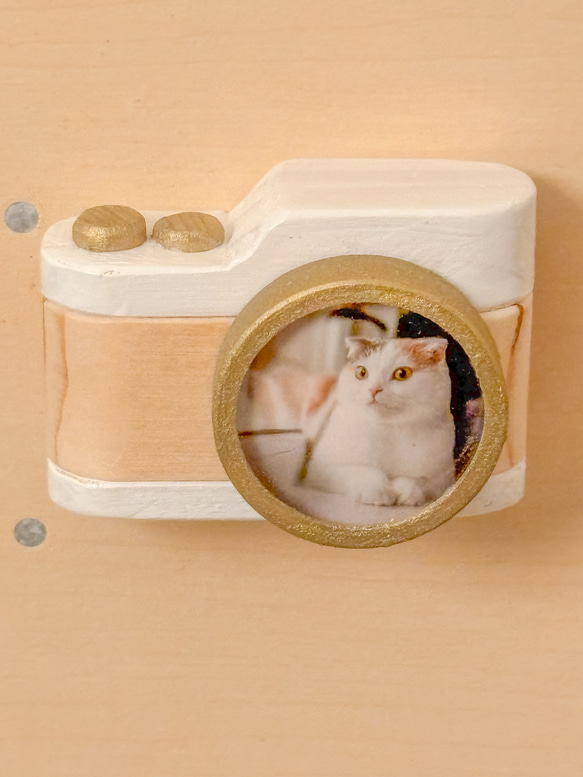 カメラ型マグネットフォトフレーム｜猫好きさんに人気のおしゃれ写真立て｜誕生日ギフト・プレゼントに 2枚目の画像