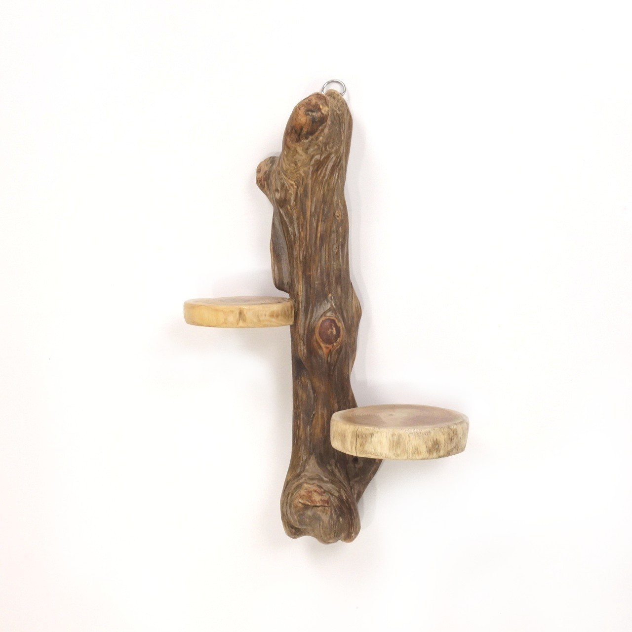 【温泉流木】個性的流木と丸太の壁掛け飾り棚005鍛錬の筋 壁掛けラック ウォールラック 流木インテリア