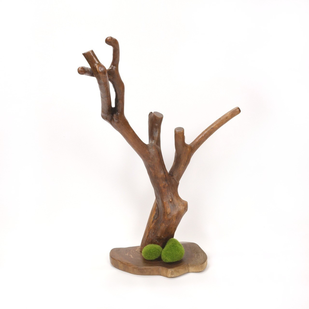 【温泉流木】枝ぶり大きな木の下の飾り台オブジェ 置台 台座 木製 流木インテリア