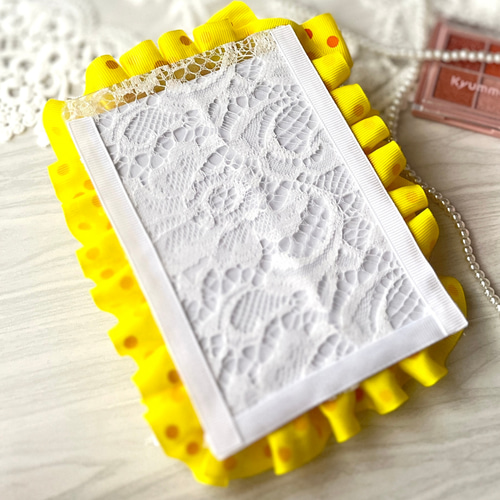 訳あり アウトレット】B7 硬貨ケース 硬質ケース デコ リボン レース